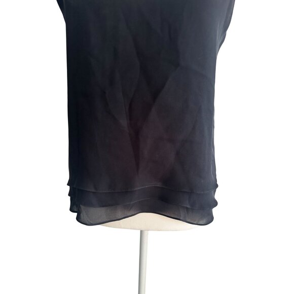 PARKER Womens Layered Black Tank Top Size Large - Picture 5 of 6